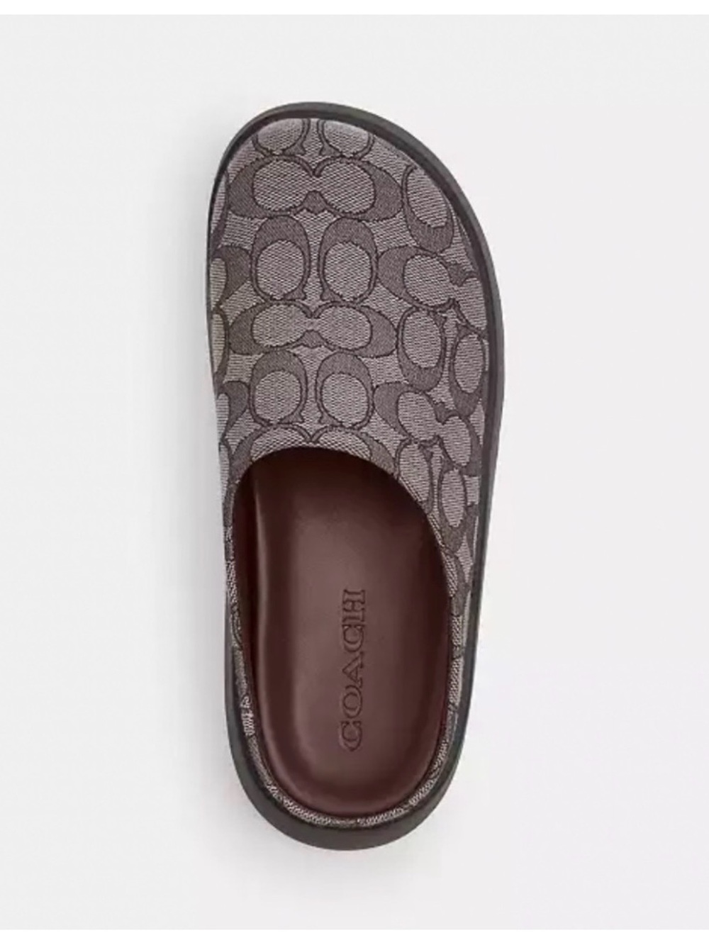 Coach Link Mule In Signature Jacquard Color:Oak Maple size 9